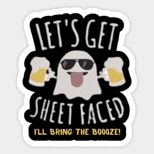 Let's Get Sheet Faced, Halloween Gift, Halloween, Halloween Shirt, Fall Shirt, Gift for Halloween, Halloween Tee, Funny Halloween Shirt Sticker